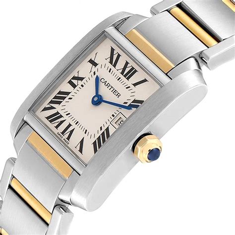 cartier french tank watch two-tone cost